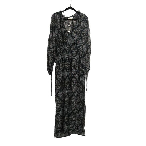 NEW Love Stitch Women Medium Floral Print in Black Maxi Dress - Picture 1 of 6